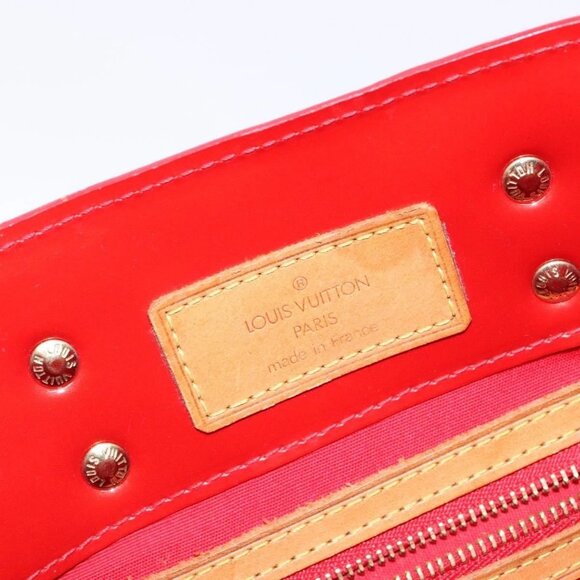 LOUIS VUITTON Monogram Vernis Reade PM Hand Bag Red Rouge LV Auth - Picture 13 of 16